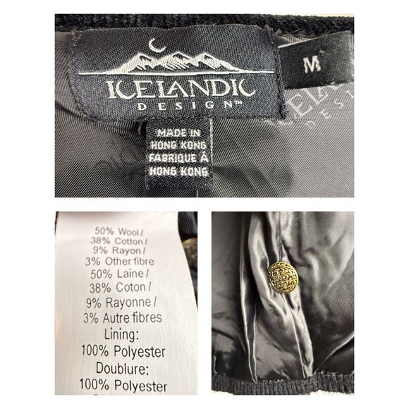 Vintage Icelandic Design Wool-Blend Floral Tapestry Cardigan Jacket, Medium - Picture 10 of 11